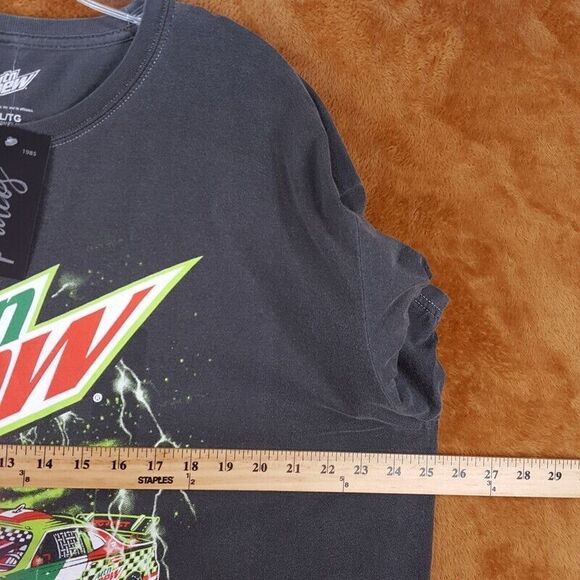PHILCOS Mens Shirt XL Washed Out Gray Pullover Crew Mountain Dew Race Car Tee - Picture 5 of 7